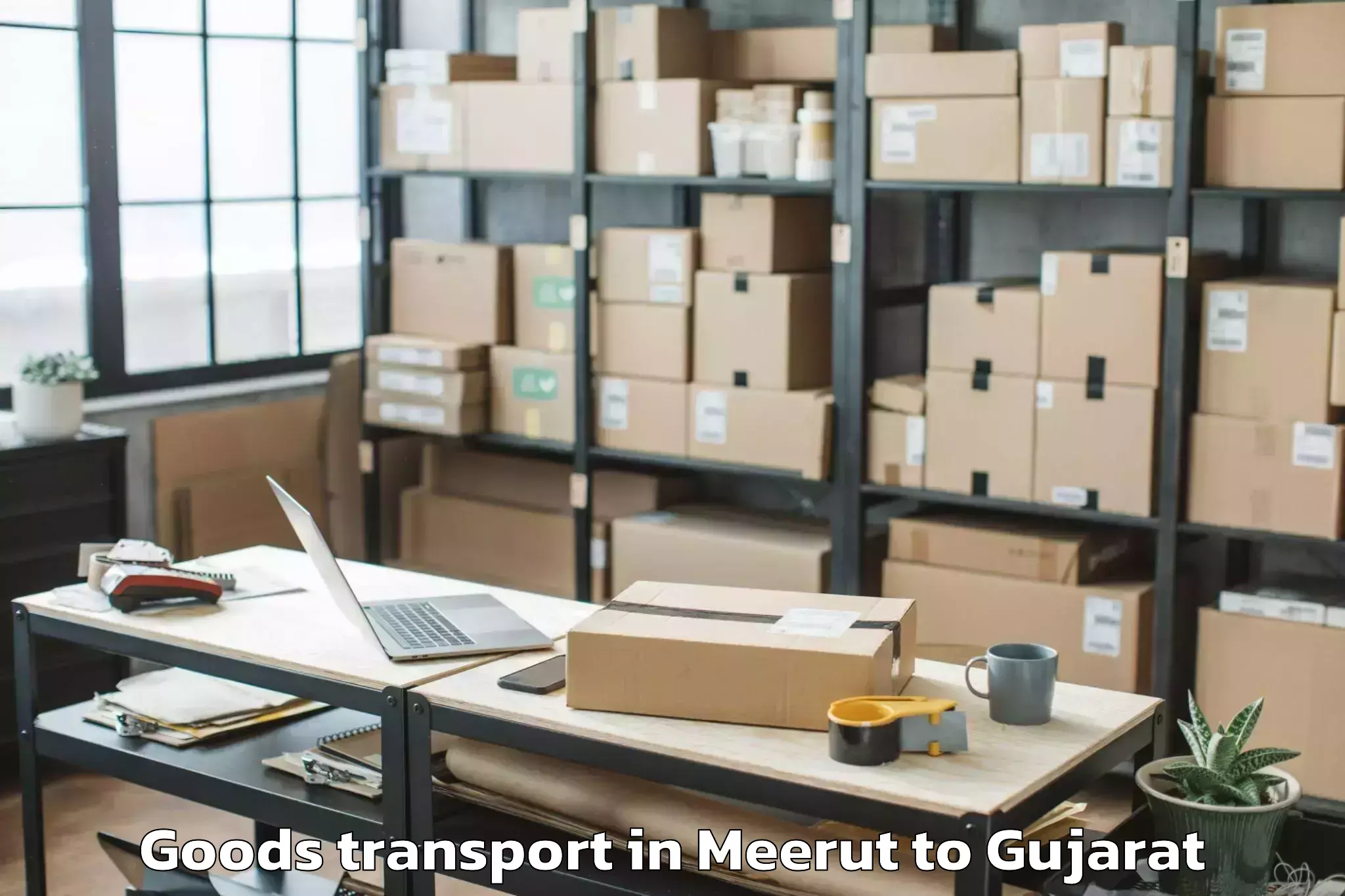 Leading Meerut to Saurashtra University Rajkot Goods Transport Provider